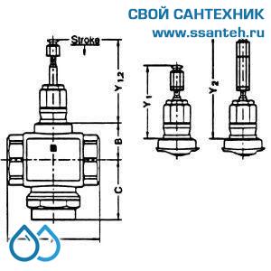 10118 Honeywell, V5011S1096 Клапан двухходовой (проходной) муфтовый, PN16, DN50, Kvs 40,0, 170 °C