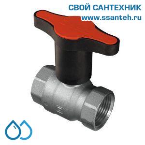 14617 HERZ 1220143 Кран шаровой красная ручка, DN25, PN25, -30...+150°C, Kvs 55 м3/час, никелированный