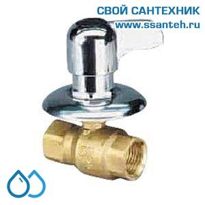 14641 HERZ 1220211 Кран шаровой для скрытой разводки 1/2" рычаг