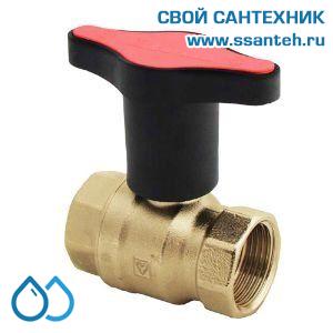 14665 HERZ 1220643 Кран шаровой красная ручка, DN25, PN25, -30...+150°C, Kvs 55 м3/час, без покрытия