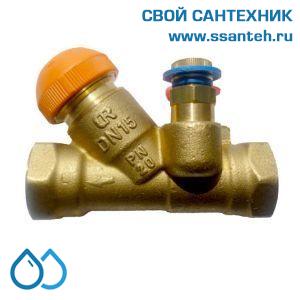 16070 HERZ 1721752 Клапан балансировочный и регулирующий, DN20, 3/4" Rp, PN10, Kvs 3,4 м3/час, 110°С, V