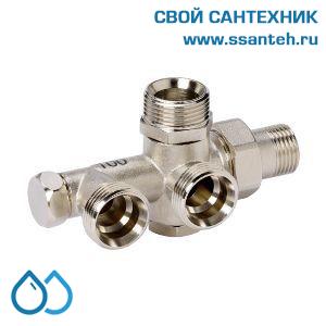 18054 Honeywell V2211XE0020 Клапан четырехходовой разделительный для радиатора угловой, 3/4", Kvs 2,7, Ру 10, 130С, для однотрубных систем
