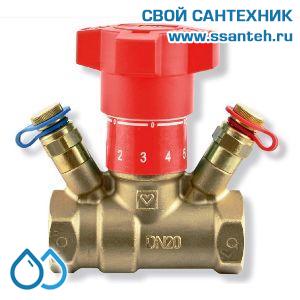 23768 HERZ 1421771 Клапан балансировочный с измерительными клапанами, DN15, 1/2", PN25, Kvs 1,76 м3, -20...+130°С,  Штремакс-GN