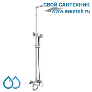 03441 BRAVAT F6125183CP-A Opal Душевая колонна со смесителем для ванны, поворотный излив, хром